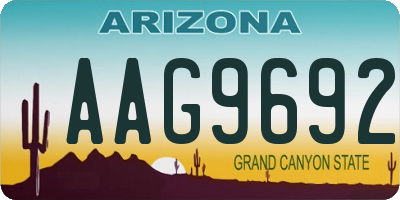 AZ license plate AAG9692