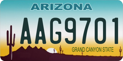 AZ license plate AAG9701
