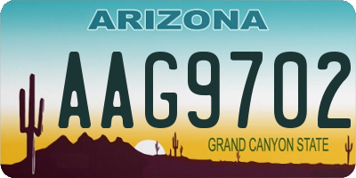 AZ license plate AAG9702