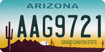 AZ license plate AAG9721