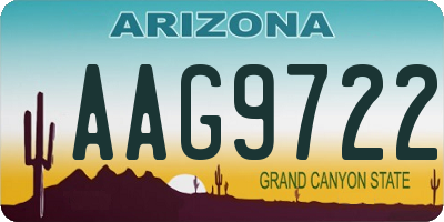 AZ license plate AAG9722