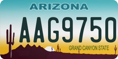 AZ license plate AAG9750