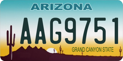 AZ license plate AAG9751