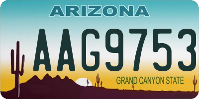AZ license plate AAG9753