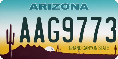 AZ license plate AAG9773