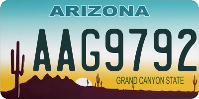 AZ license plate AAG9792