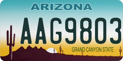 AZ license plate AAG9803