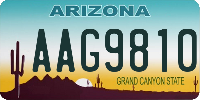 AZ license plate AAG9810