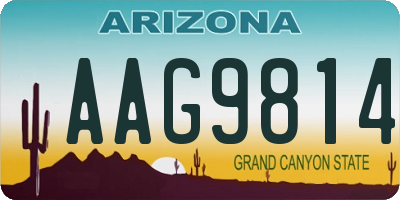AZ license plate AAG9814
