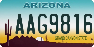 AZ license plate AAG9816