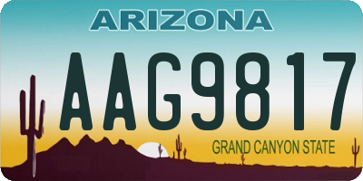 AZ license plate AAG9817