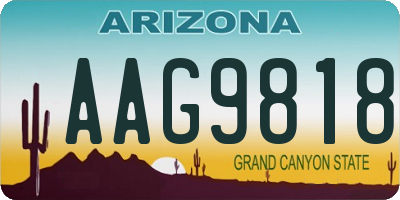AZ license plate AAG9818