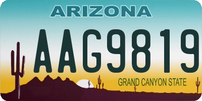 AZ license plate AAG9819
