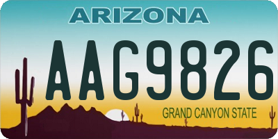 AZ license plate AAG9826