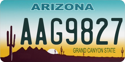 AZ license plate AAG9827
