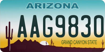 AZ license plate AAG9830