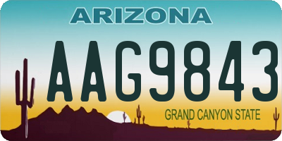AZ license plate AAG9843