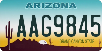 AZ license plate AAG9845