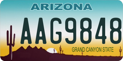 AZ license plate AAG9848