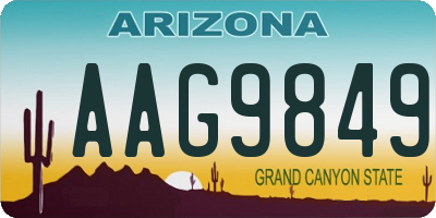 AZ license plate AAG9849