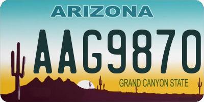 AZ license plate AAG9870