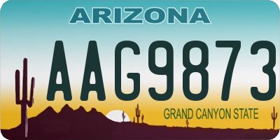 AZ license plate AAG9873