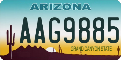 AZ license plate AAG9885