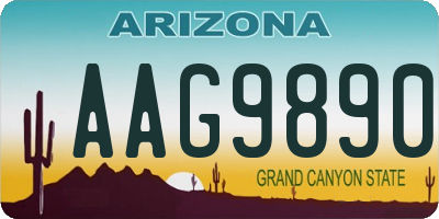 AZ license plate AAG9890