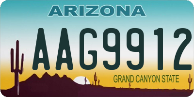 AZ license plate AAG9912