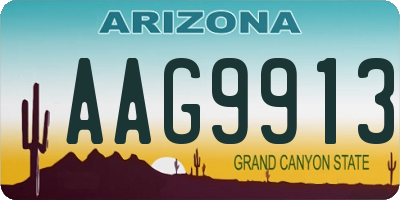 AZ license plate AAG9913