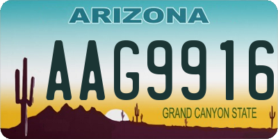 AZ license plate AAG9916