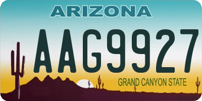 AZ license plate AAG9927