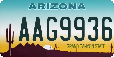 AZ license plate AAG9936
