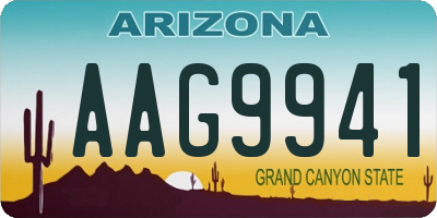 AZ license plate AAG9941
