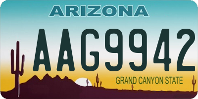 AZ license plate AAG9942