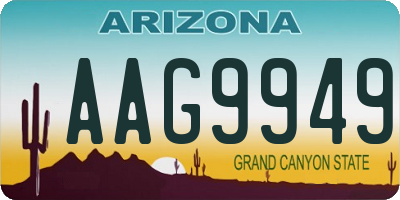 AZ license plate AAG9949
