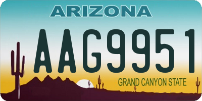 AZ license plate AAG9951