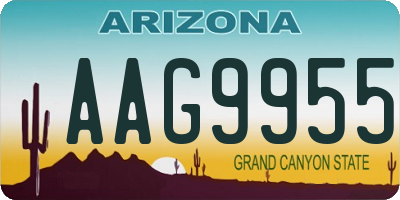 AZ license plate AAG9955