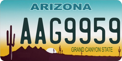 AZ license plate AAG9959