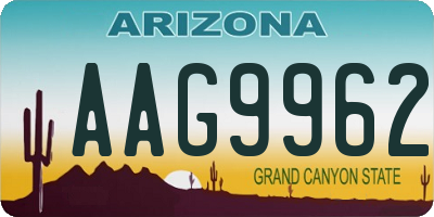 AZ license plate AAG9962