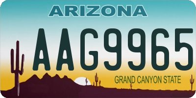 AZ license plate AAG9965