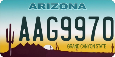 AZ license plate AAG9970