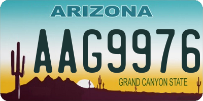 AZ license plate AAG9976