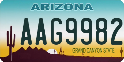 AZ license plate AAG9982