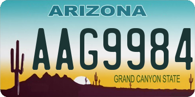 AZ license plate AAG9984