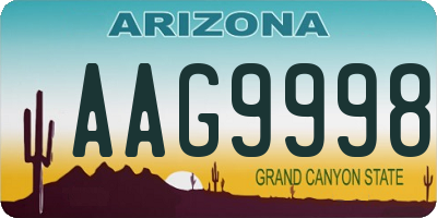 AZ license plate AAG9998