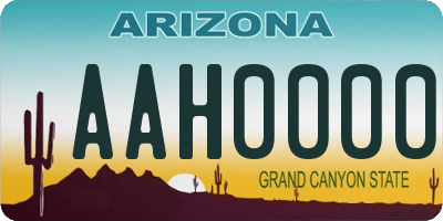 AZ license plate AAH0000