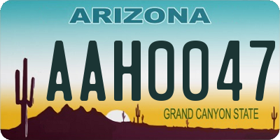 AZ license plate AAH0047