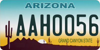 AZ license plate AAH0056