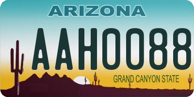 AZ license plate AAH0088